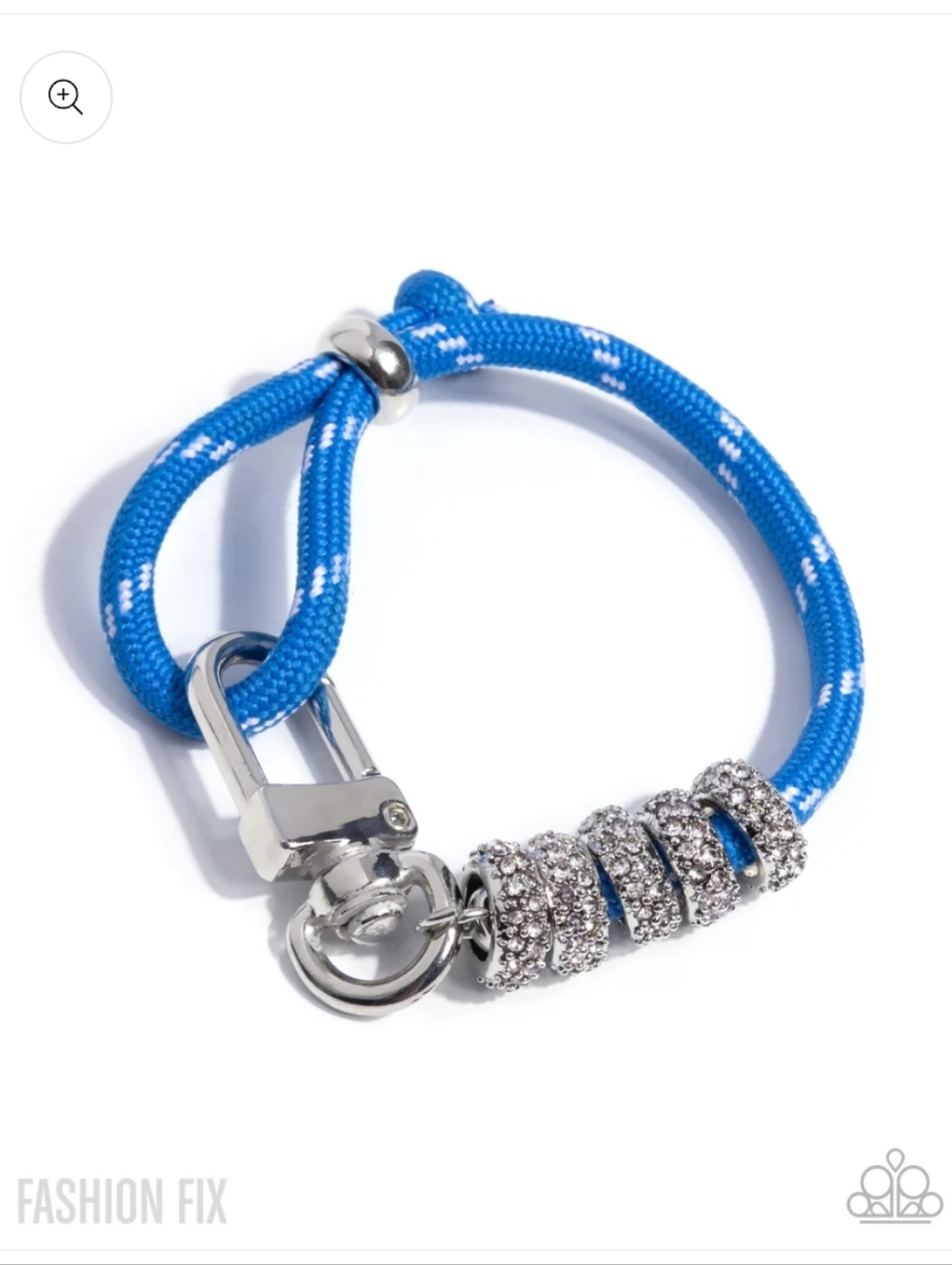 Refulgent Resort Paparazzi Blue Rope and Sparkle Ring Bracelet